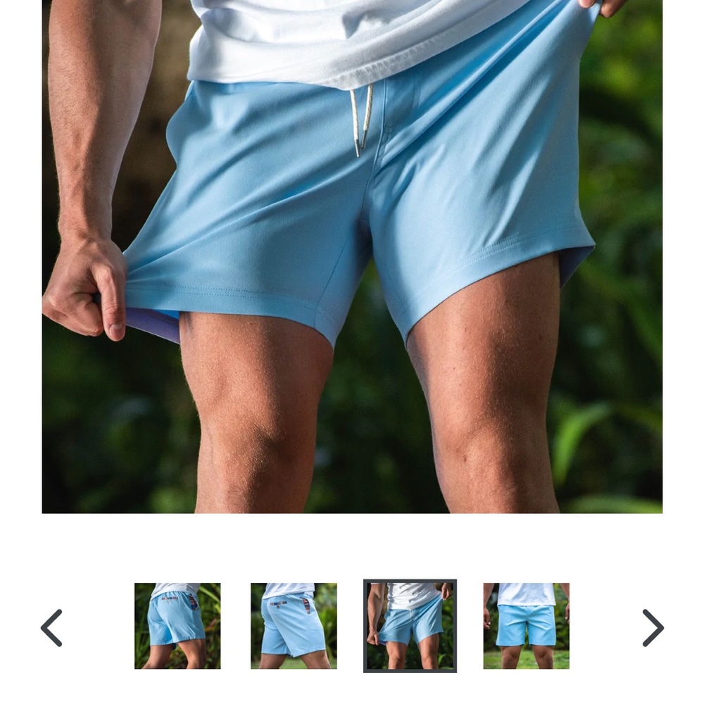 WOWIE 5 in inseam shorts Sapien 2.0. Baby blue size:small